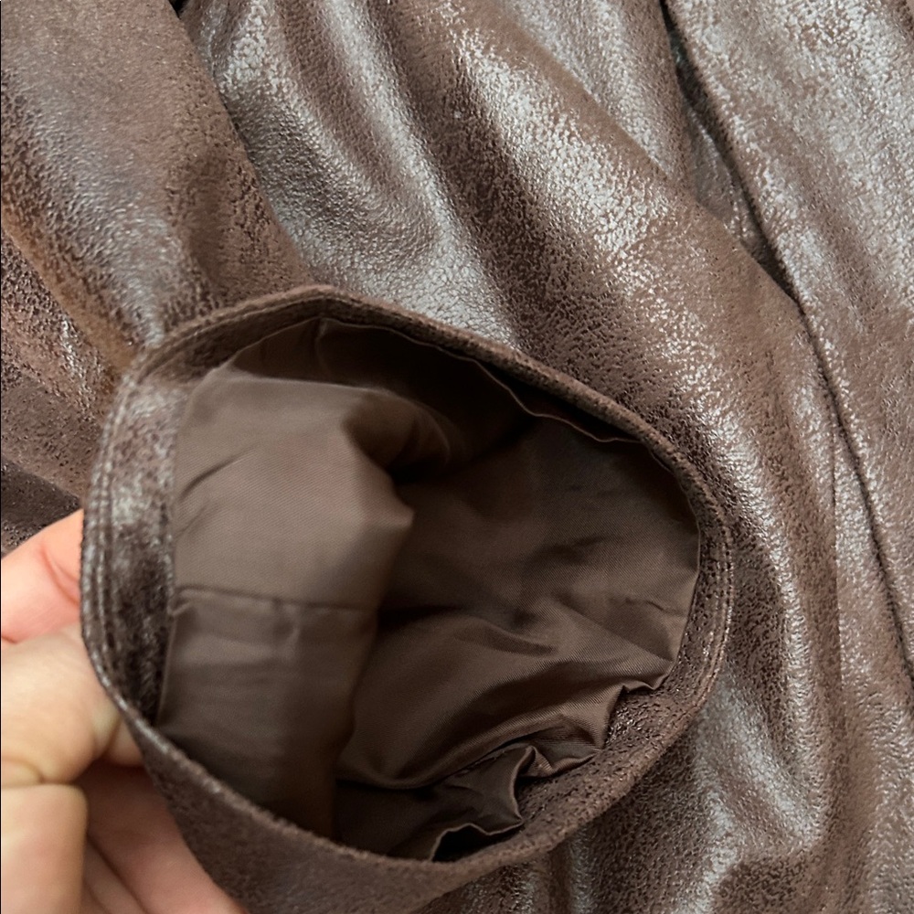 JM Collection Shimmering Dark Brown Blazer - Picture 4 of 4